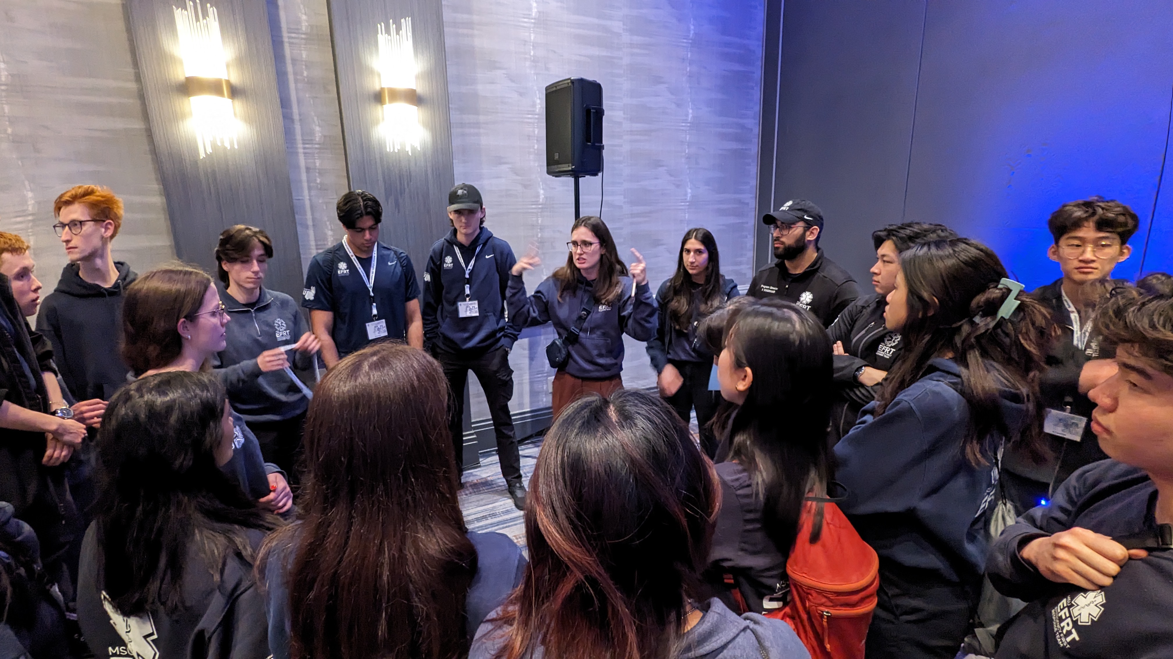 Addressing team at NCEMSF